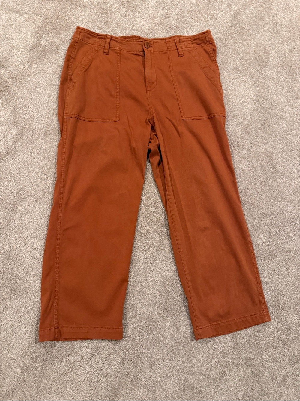 Liverpool Los Angeles 14W Burywood Rust Cropped Utility Pants Stretch